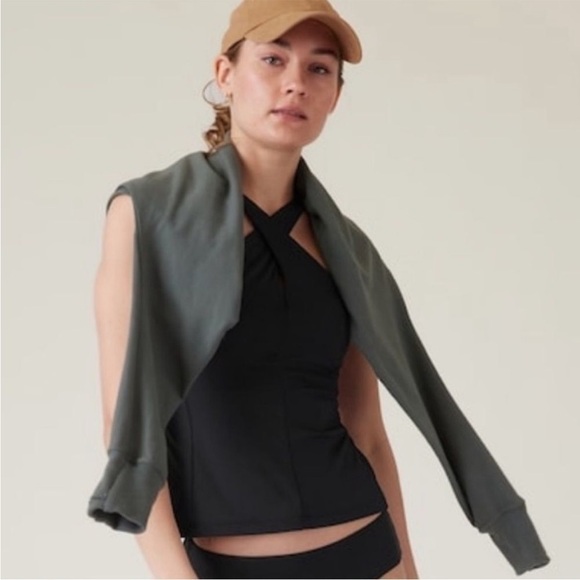 Athleta Black Crossed Tankini Swim Top - Picture 3 of 9